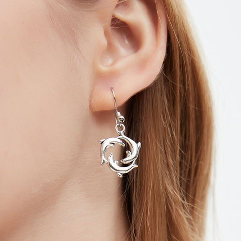 TRIO DOLPHIN EARRINGS (PAIR)