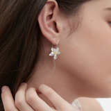 LOTUS DROP EARRINGS - S925 SILVER (PAIR)