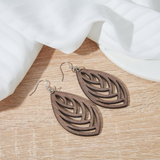 WOODEN STATEMENT EARRINGS (PAIR)