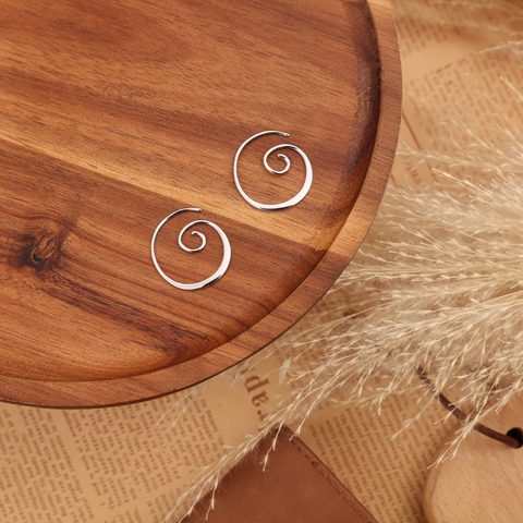 SPIRAL HOOP EARRINGS (PAIR)