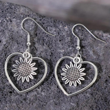 SUNFLOWER HEART EARRINGS (PAIR)
