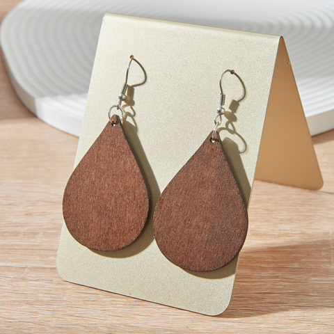 WOODEN STATEMENT EARRINGS (PAIR)