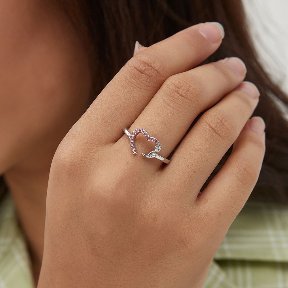 PINK HEART SEMICOLON RING – Ashlen - Main Image