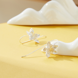 LOTUS DROP EARRINGS - S925 SILVER (PAIR)