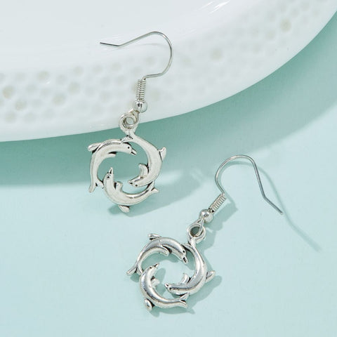 TRIO DOLPHIN EARRINGS (PAIR)