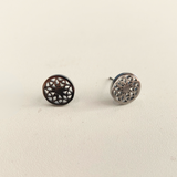 SILVER MANDALA STUDS (PAIR)