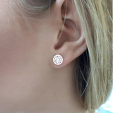 SILVER MANDALA STUDS (PAIR)