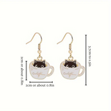 TEACUP CAT EARRINGS (PAIR)