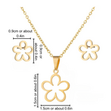 DAISY FLOWER EARRINGS + NECKLACE SET