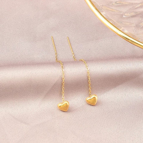 HEART TASSEL EARRINGS (PAIR)