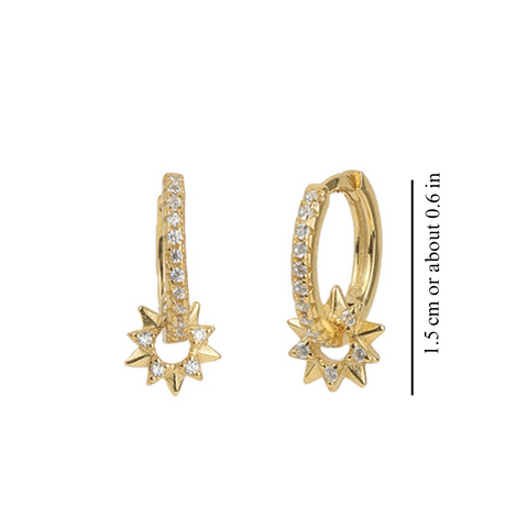 GOLDEN SUNBURST EARRINGS (PAIR)