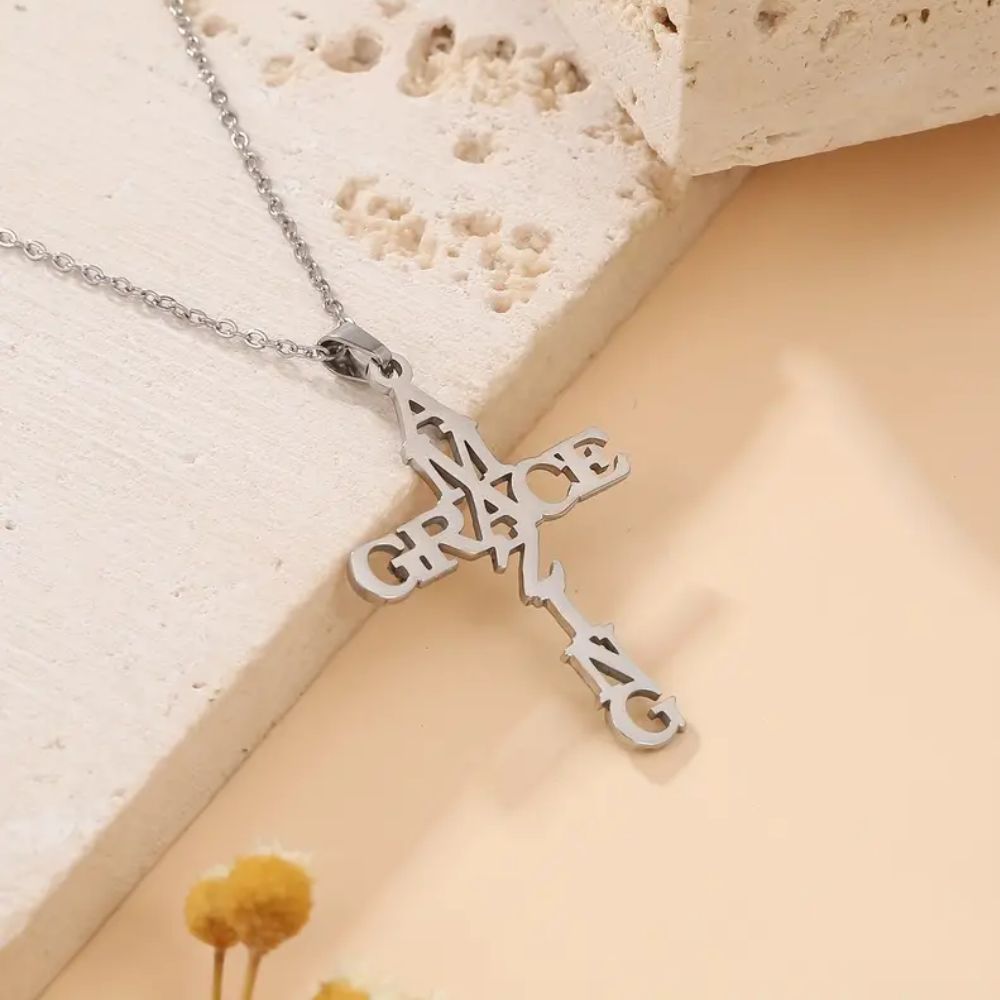 AMAZING GRACE CROSS NECKLACE