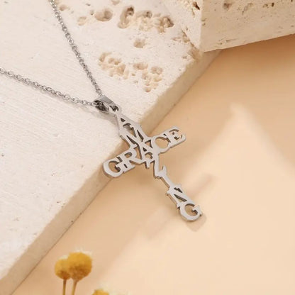 AMAZING GRACE CROSS NECKLACE