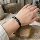 BLACK TOURMALINE BRACELET (ADJUSTABLE)