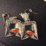 FISH IN BAG EARRINGS (PAIR)
