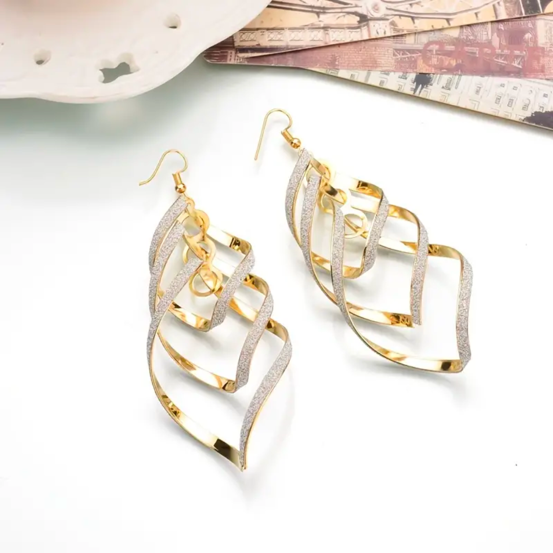 LAYERED SWIRLS EARRINGS (PAIR)