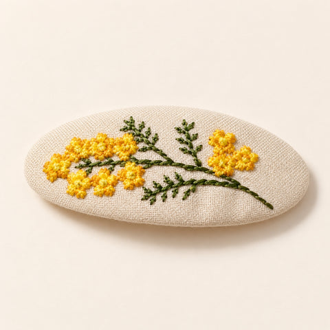 FLORAL EMBROIDERED HAIR CLIP