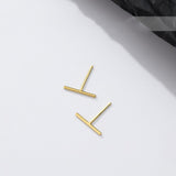 TINY GOLD BAR EARRINGS (PAIR)