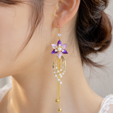 PURPLE FLOWER EARRINGS (PAIR)