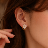 PEARL FLOWER EARRINGS (PAIR)
