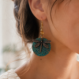 VERDIGRIS DRAGONFLY EARRINGS (PAIR)