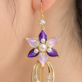 PURPLE FLOWER EARRINGS (PAIR)