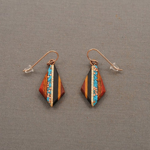 TEARDROP TURQUOISE COPPER EARRINGS (PAIR)