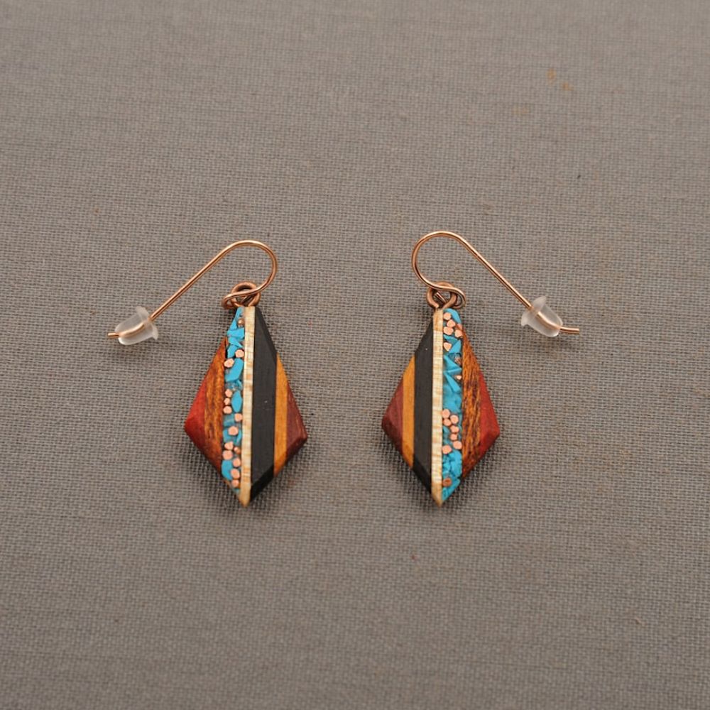 TEARDROP TURQUOISE COPPER EARRINGS (PAIR)