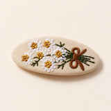 FLORAL EMBROIDERED HAIR CLIP