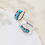TURQUOISE HUGGIE HOOPS (PAIR)