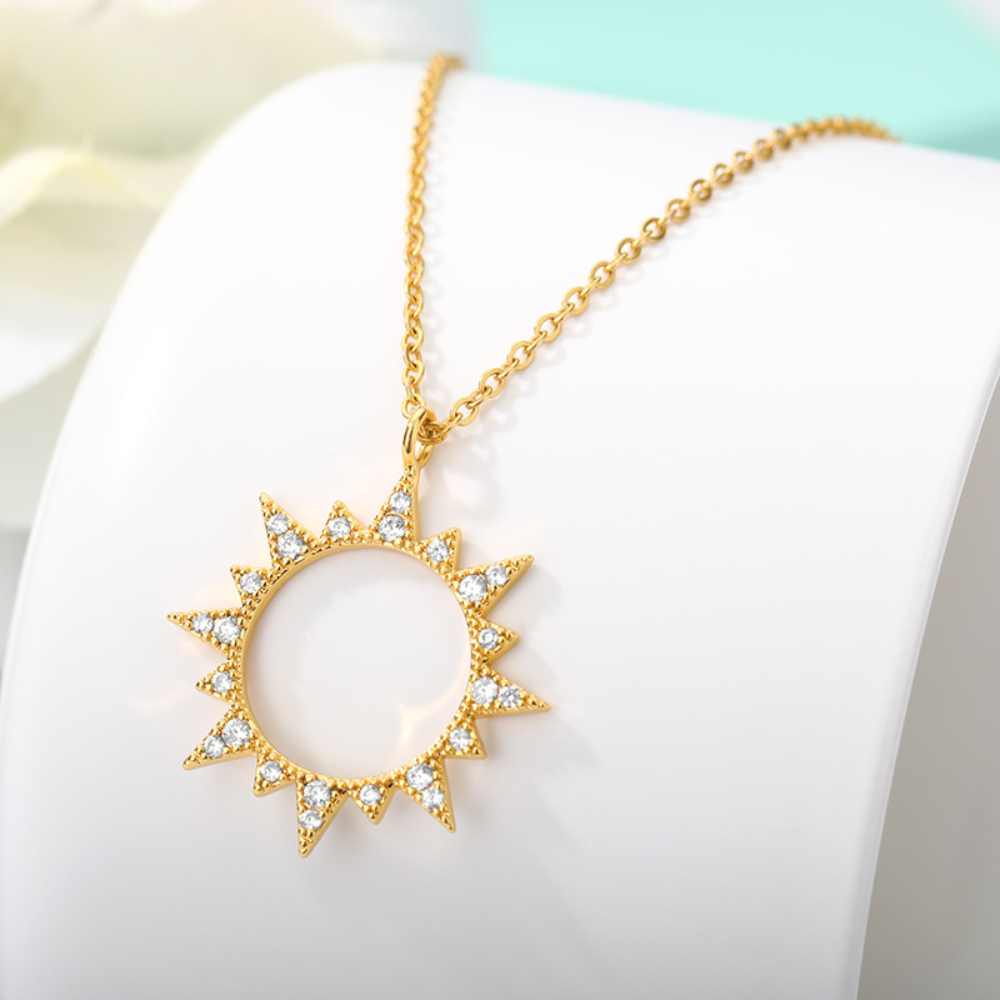 PAVE SUN NECKLACE