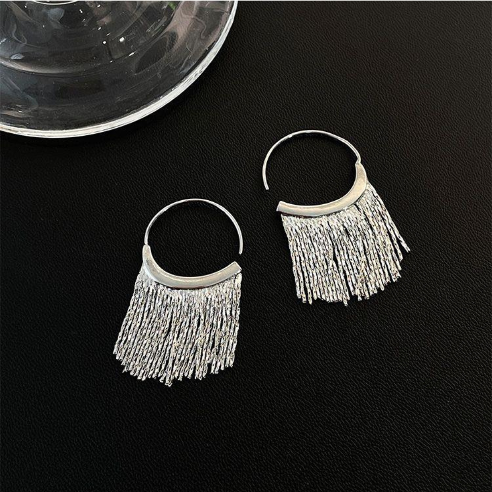 SILVER TASSEL EARRINGS (PAIR)