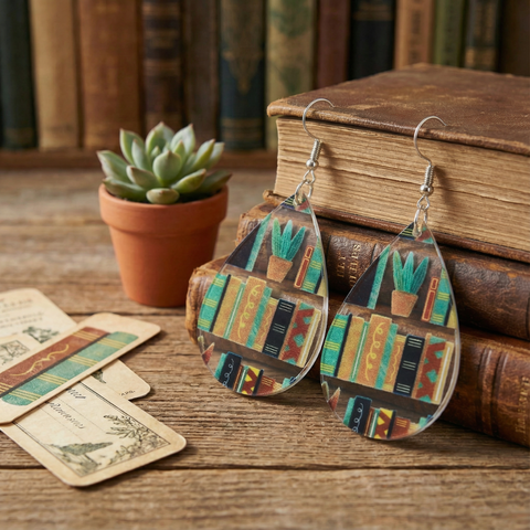 VINTAGE BOOKS EARRINGS (PAIR)