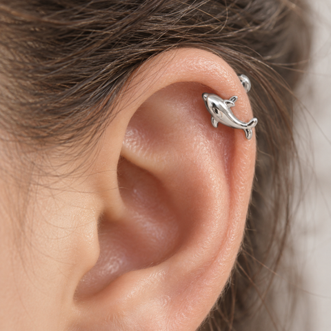 TINY DOLPHIN STUDS (PAIR)