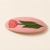 FLORAL EMBROIDERED HAIR CLIP