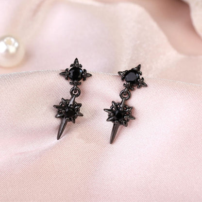 GOTHIC STARBURST EARRINGS (PAIR)