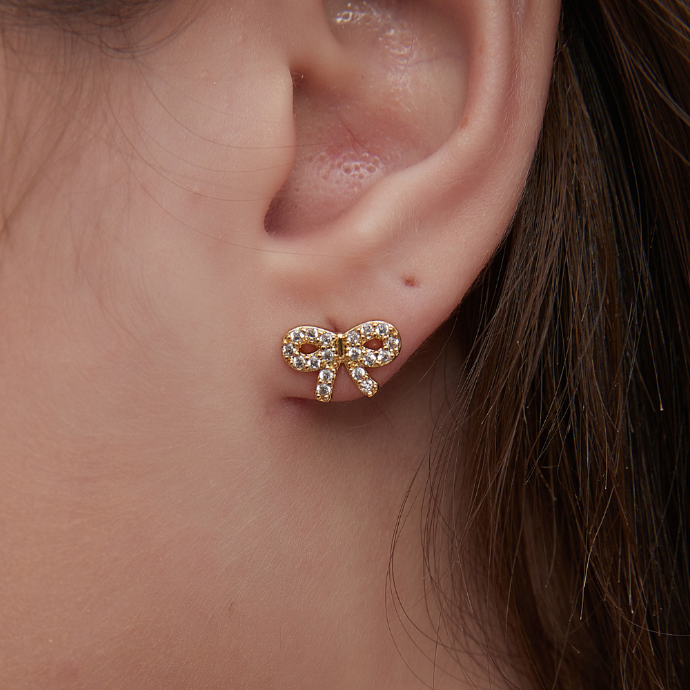 TWINKLE BOW STUDS (PAIR)