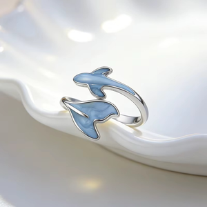 BLUE WHALE TAIL RING (ADJUSTABLE)