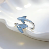 BLUE WHALE TAIL RING (ADJUSTABLE)