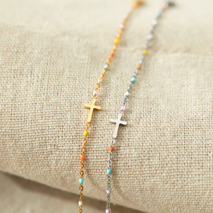 GOLDEN CROSS BRACELET (ADJUSTABLE)