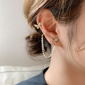 BUTTERFLY CHAIN EARRINGS (PAIR)