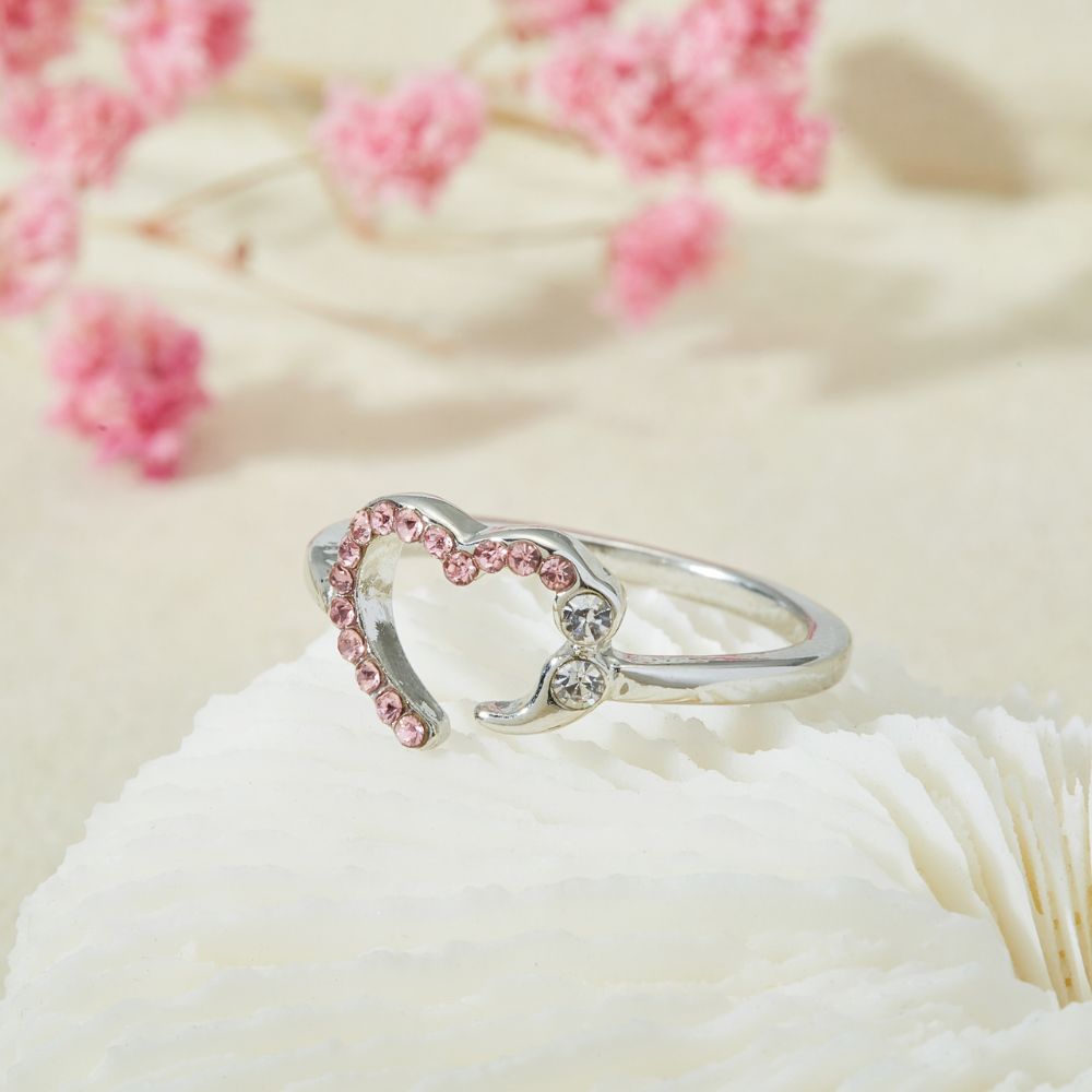 PINK HEART SEMICOLON RING – Ashlen