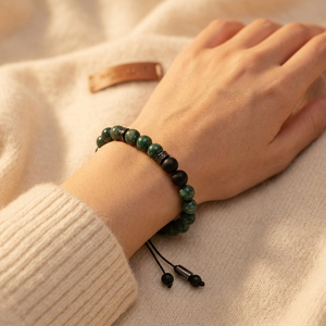JADE & BLACK ONYX BRACELET (ADJUSTABLE)