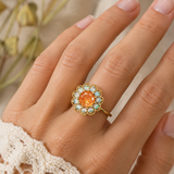 SUNSTONE OPAL FLOWER RING
