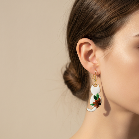 CHARMING CAT EARRINGS (PAIR)