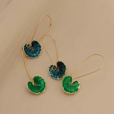 TURQUOISE LEAF EARRINGS (PAIR)