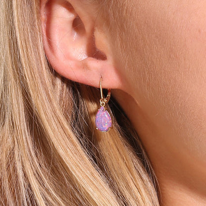 PINK OPAL EARRINGS (PAIR)