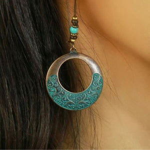 BOHO ROUND TURQUOISE EARRINGS