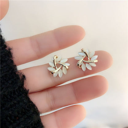 OPAL PETAL STUD EARRINGS (PAIR)