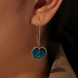 TURQUOISE LEAF EARRINGS (PAIR)
